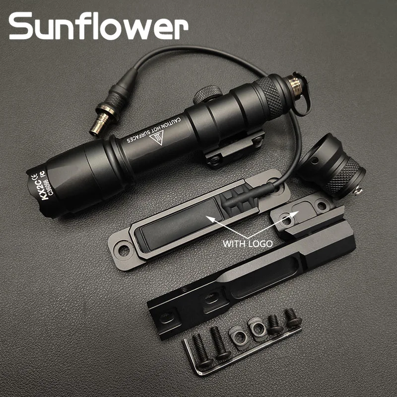 SF M300B M600B M300C M600C Tactical Flashlight  Airsoft Hunting Weapon Scout Light with Momentary Pressure Switch and Base