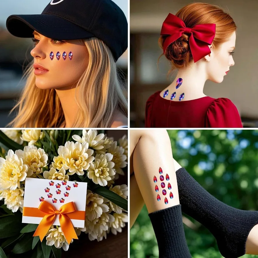 500 Stück gemischte 10 Farben AB bunte Edelsteine zum Basteln, Flatback-Strasssteine, Edelsteine, Juwelen zum Basteln, Halloween, Pa