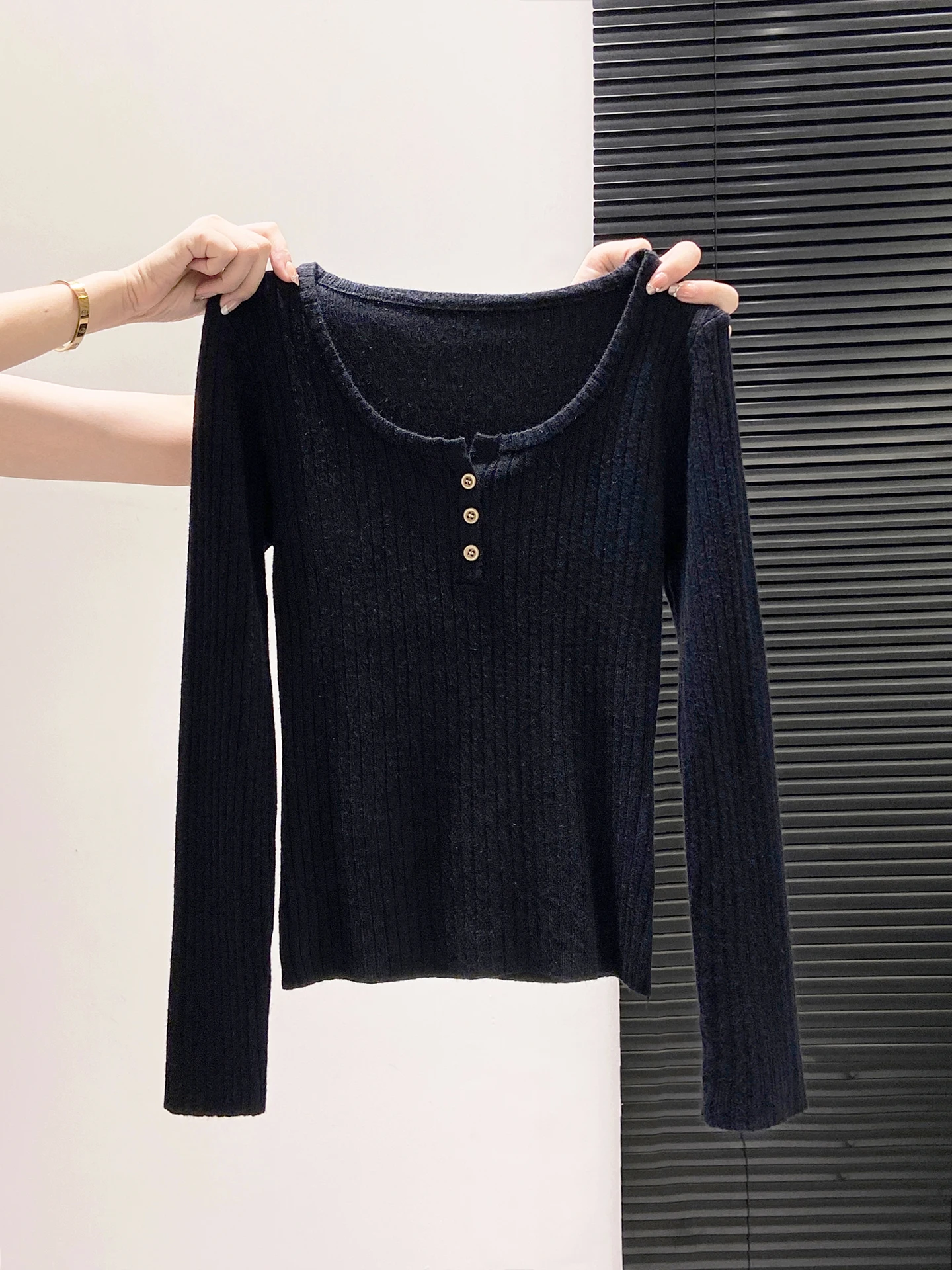 سليم صالح طويل Sve محبوك سترة المرأة زر f طوق مفتوح Faionable الخريف فقدان الوزن ملابس داخلية مستوى الكتف