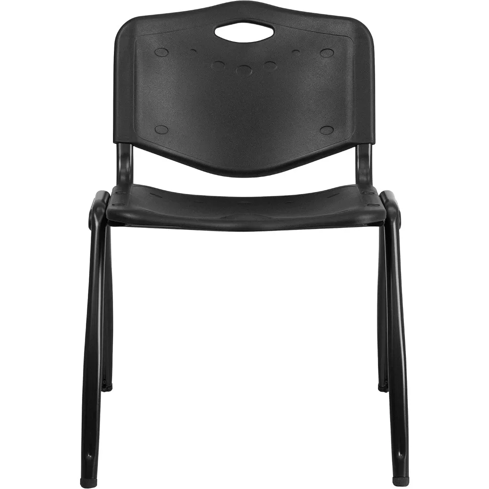 إيما + أوليفر 880 رطل. كرسي جانبي للمكتب مصنوع من البلاستيك الأسود