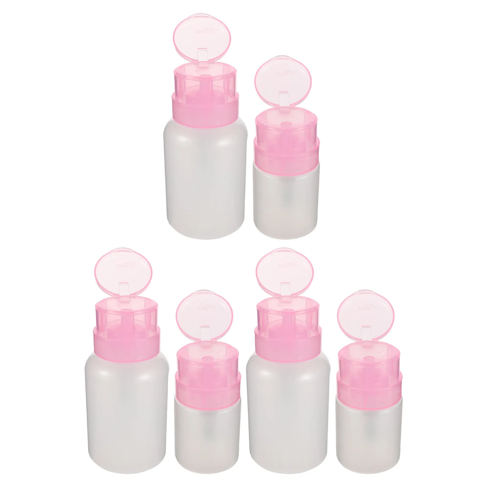 6 قطعة مزيل 60 مللي 220 مللي دفع زجاجات ماكياج علوية مانعة للتسرب اضغط على الحاويات البلاستيكية للسفر المنزل إعادة الملء البولندية