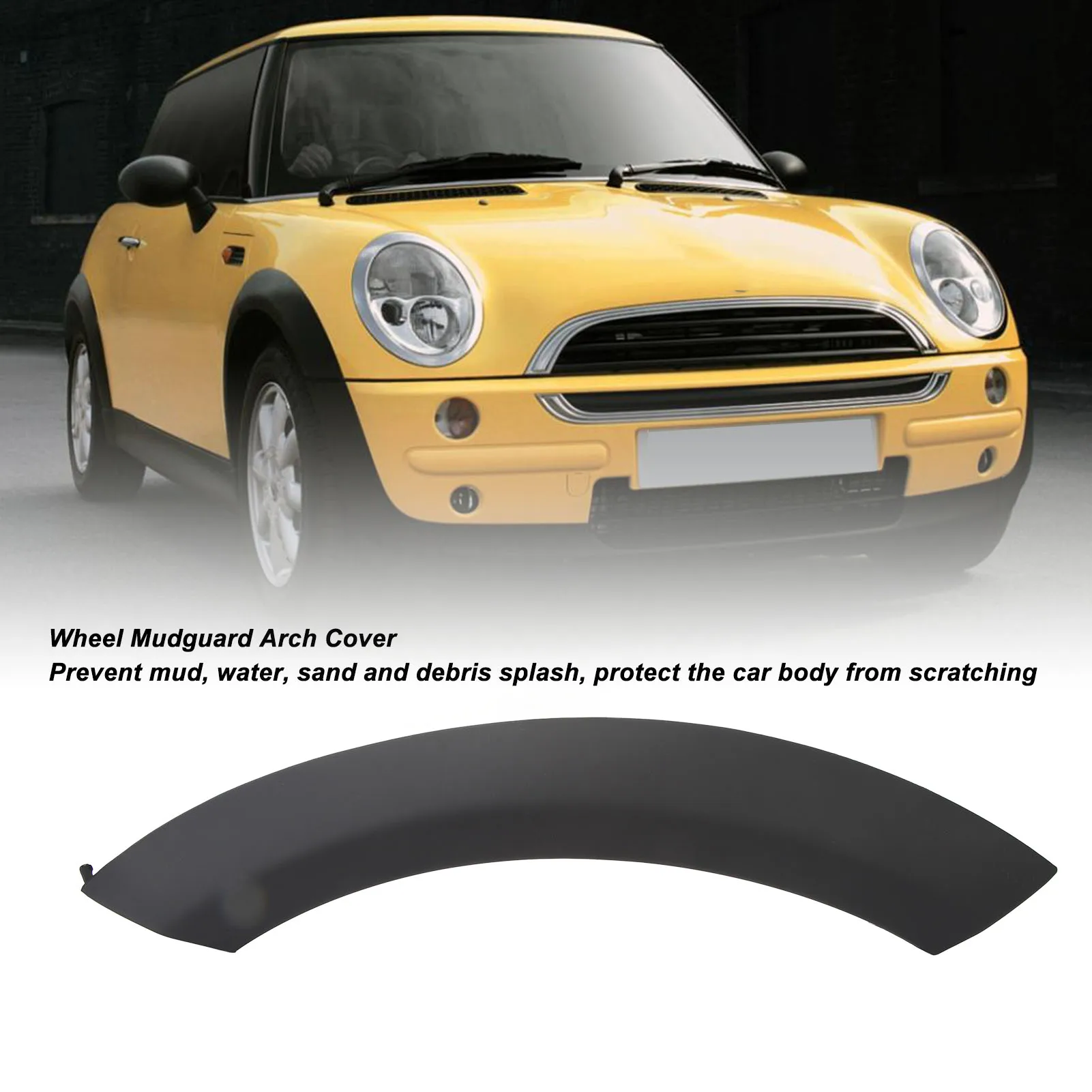 Wheel Mudguard Arch Cover Scratch Resistant Sporty Front Hood Wheel Arch Trim Fit for BMW Mini Cooper 2002-2008