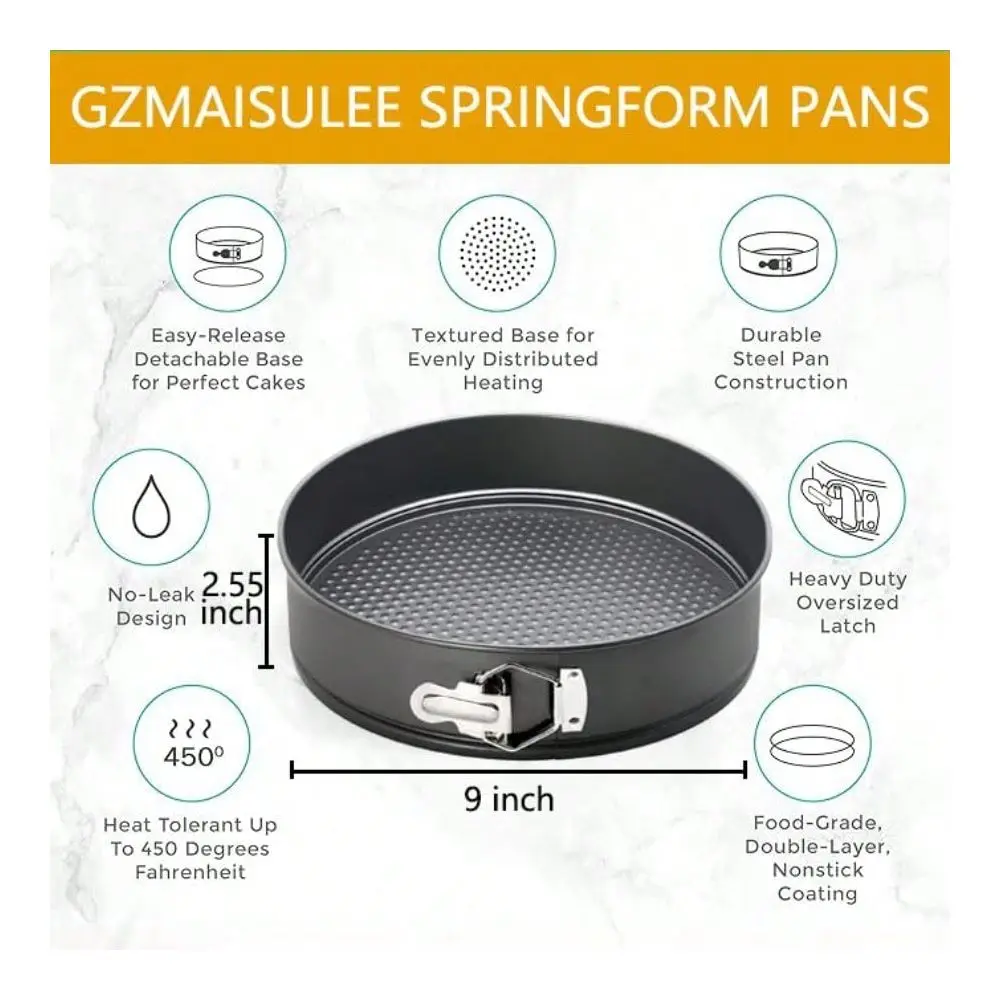Springform Pan Baking Pans Round Leakof Nonstick Removable Bottom Bakre For Cake, Cheeseca, Pizza, And Quiches