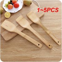 1~5PCS Bamboo Spatula Natural Bamboo Wood Kitchen Spatula Spoon Holder Cooking Utensils Dinner Food Wok Shovel Kitchen