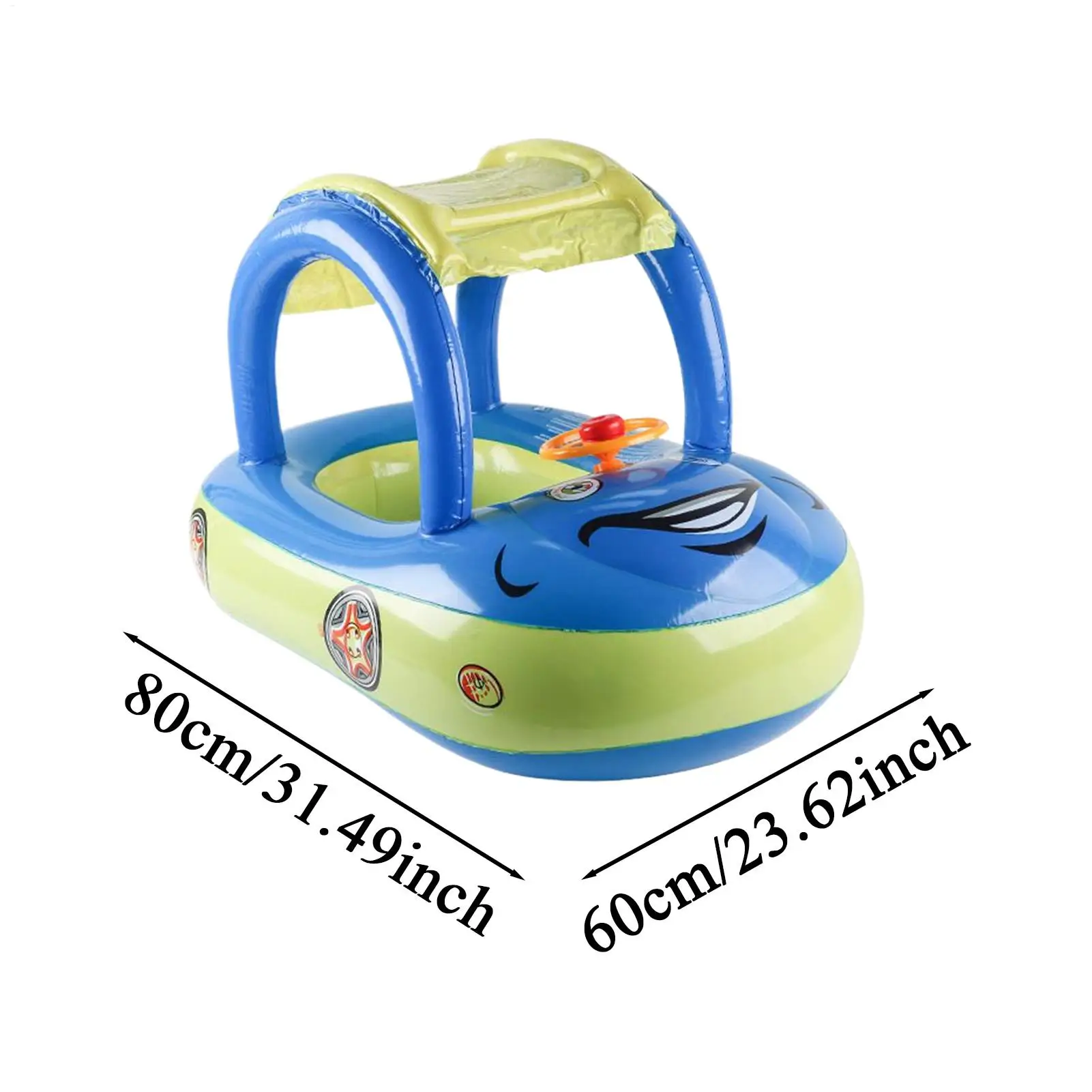 Inflatable Pool Floats ว่ายน้ําแหวนรถรูปร่าง Canopy Flotation TRAINER ของเล่นบังแดดสําหรับของเล่นชายหาดฤดูร้อน