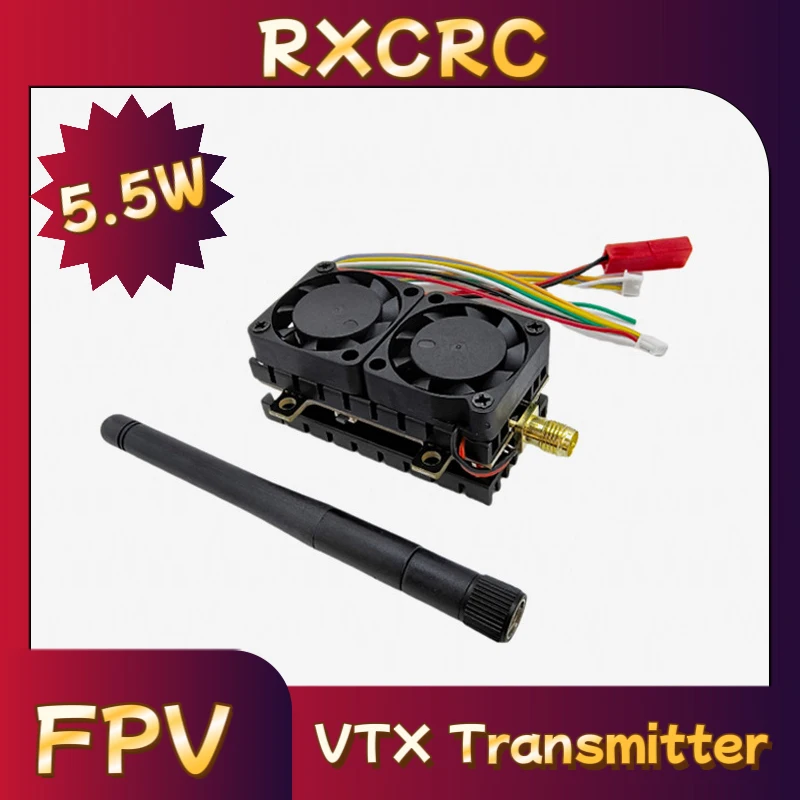 

RXC FPV 5.8G 5.5W VTX Transmitter module 48CH 30KM long distance is suitable for remote control aircraft,remote control vehicles