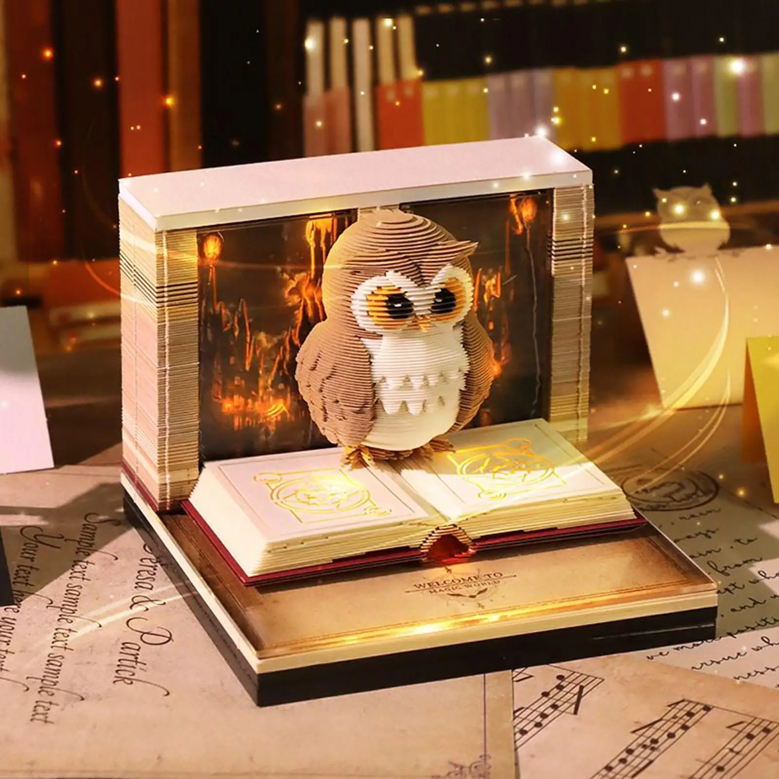 

Timepiece Calendar 2026 Paper Art Memo Pad Owl-Shaped Tear Away Mini Desk Calendar for Record Planner Birthday Christmas Gift