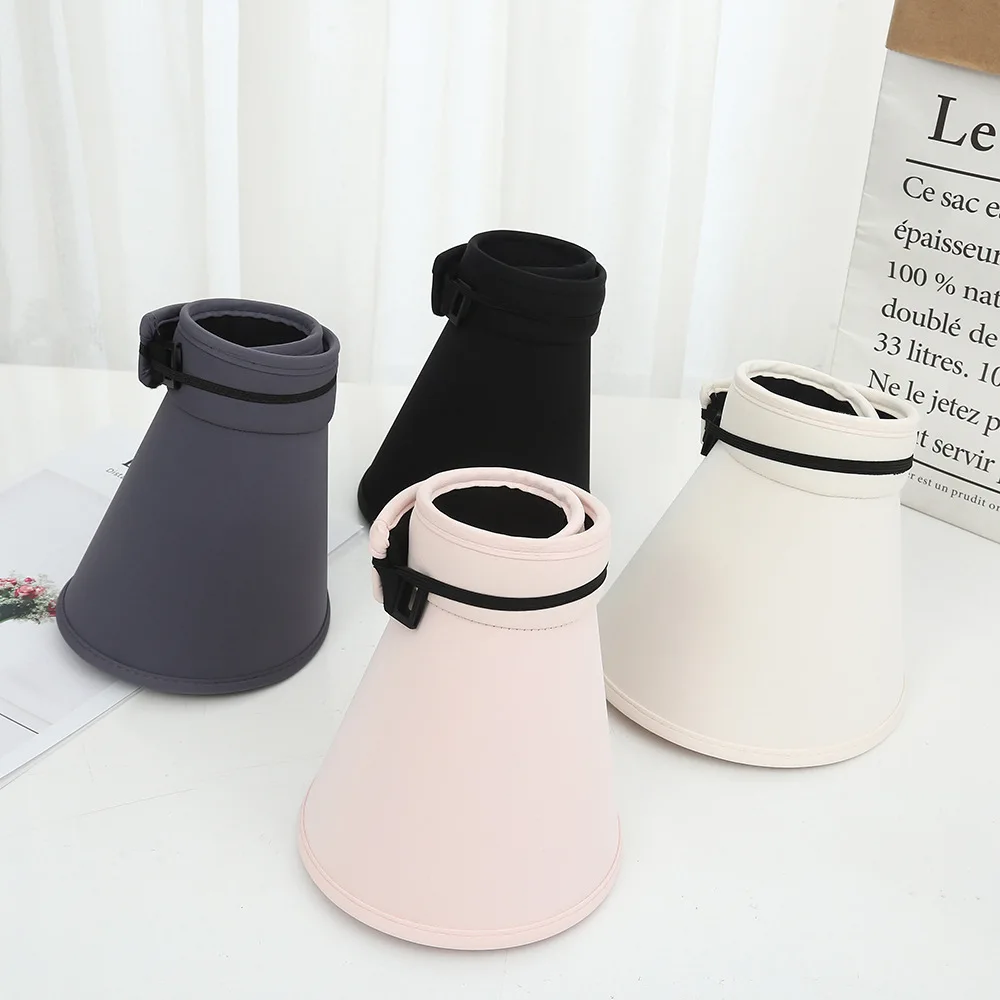2025 Korean Girls Celebrity Topless Big Brim Sun Hat Women Summer Outdoor Strap Collapsible Hats Spot Wholesale