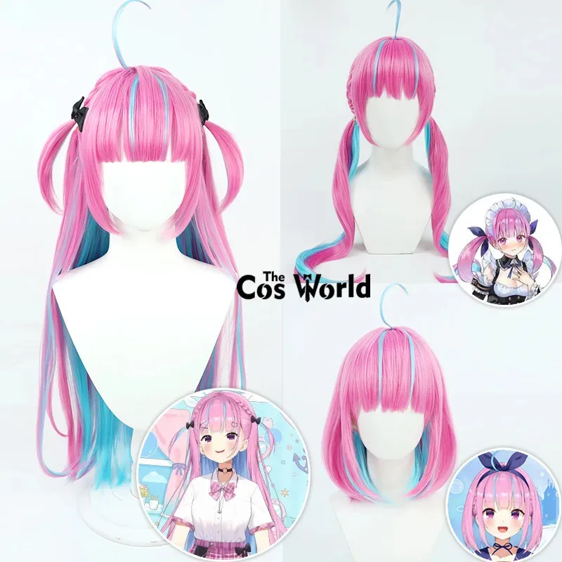 

Виртуальный YouTuber VTuber Hololive Minato Aqua Аниме Косплей Парики Волокно Термостойкие Синтетические Волосы + Кепка Для Парика