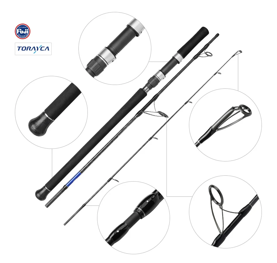 NOEBY Beast Reise-Jiggingrute 1,83m 3-teilig mit Fuji-Ringen, Toray Carbon, Spinnrute für Offshore-Großwildfischen – Detail 13