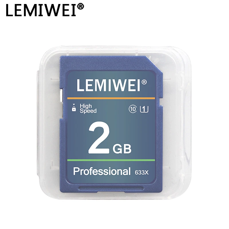 بطاقة ذاكرة الكاميرا SD 256 ميجابايت 512 ميجابايت 1 جيجابايت 2 جيجابايت فئة 10 عالية السرعة UHS-I بطاقة تخزين احترافية 633x بطاقة ذاكرة U1 Lemiwei