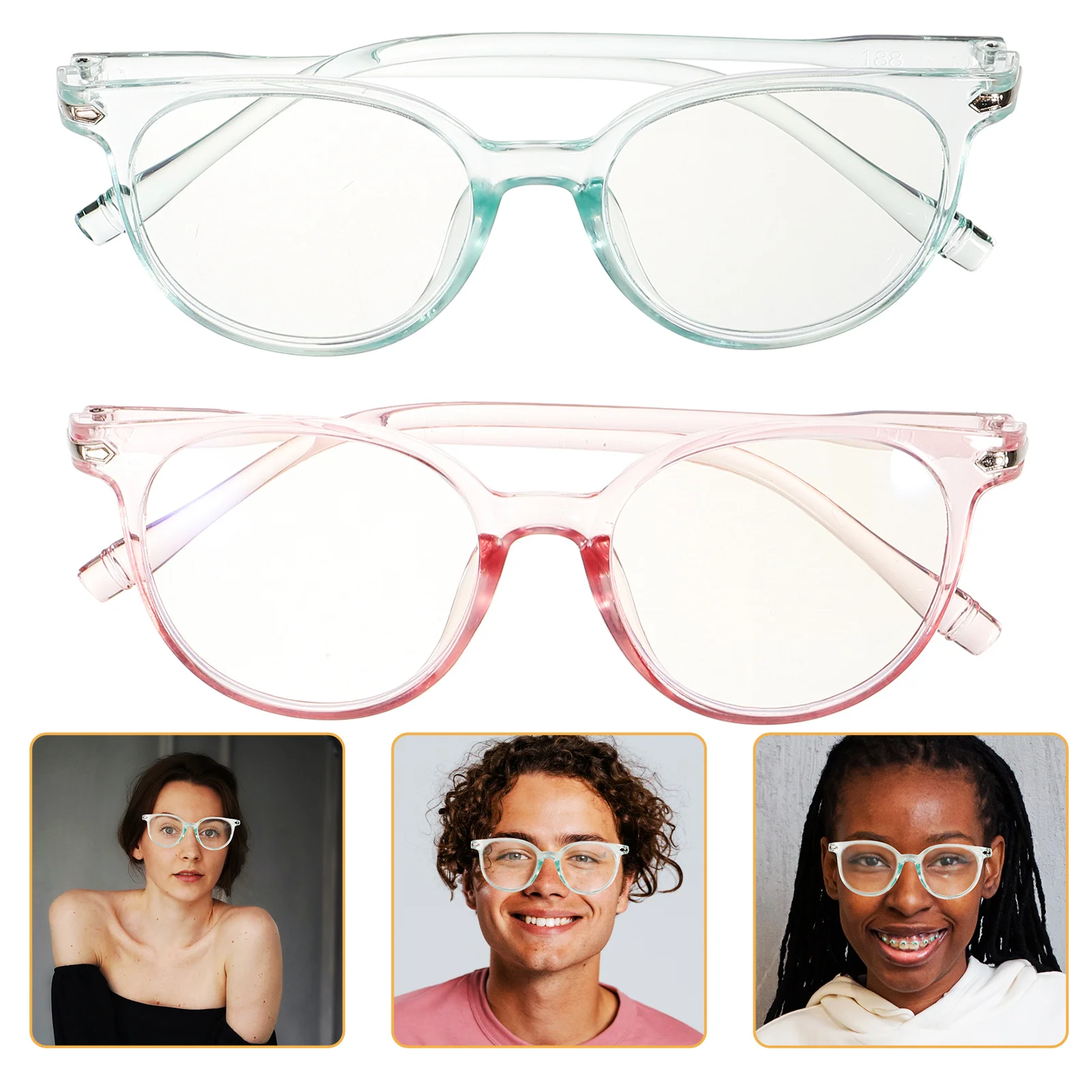 قطعتان من نظارات حجب الضوء الأزرق المضادة للضوء الأزرق، نظارات عصرية للاستخدام بالكمبيوتر، إطار خفيف الوزن ومريح #3