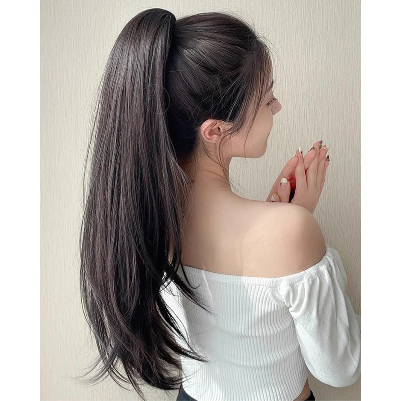 MSTN Synthetic Long Wavy Straight Ponytail Claw Clip Hair Extensions Ladies Ponytail Extensions Ponytail Hair Accessories