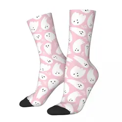 Winter Warm Funny Unisex Pink Cute Halloween Ghost Socks Boo Sweat Absorbing Basketball Socks