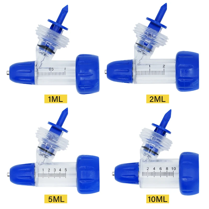 1/2/5/10ml Automatic Veterinary Continuous Syringe Dose Tubes Animal Adjustable Vaccine Injector Medicine Feeder Accessories