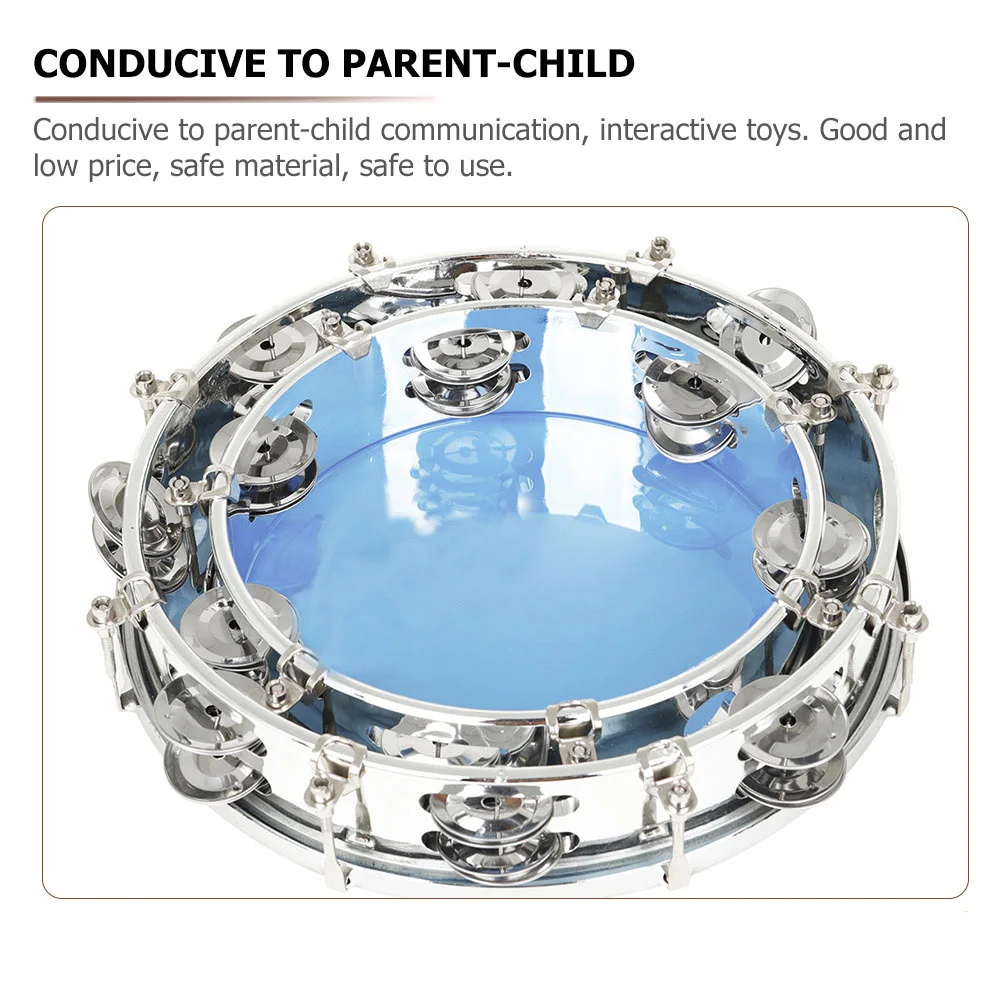

Tambourine Musical Instrument Jingle-hit Hand Percussion Instruments Handheld Tambourines with Bell Steel-tongued Drum