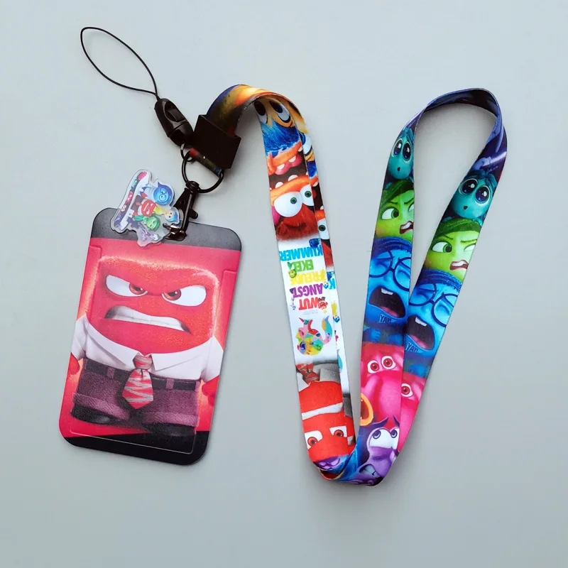 1 set Disney Inside Out-kaarthoesjes Kaartkoord Sleutelkoord Cosplay Badge ID-kaarten Houders Nekbanden