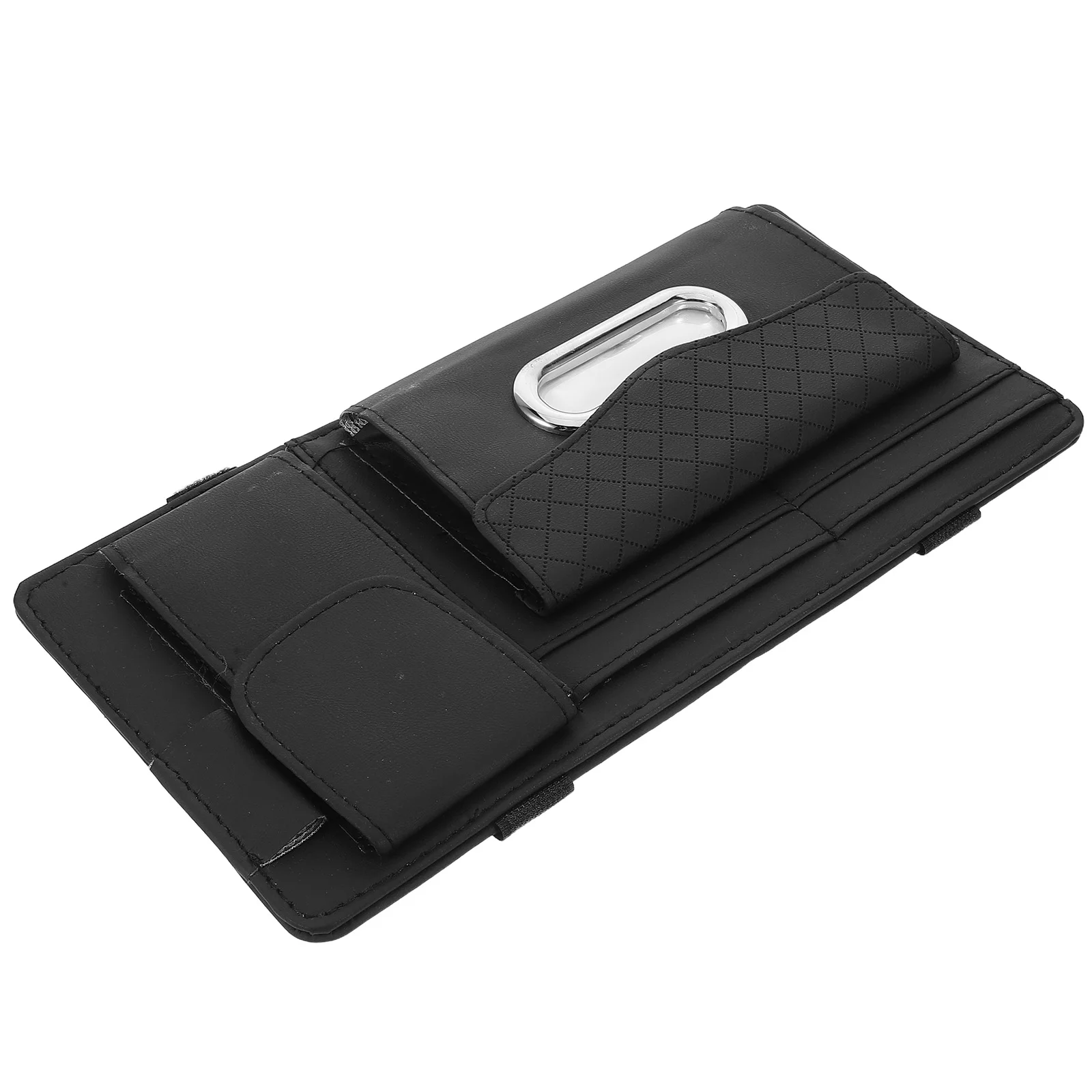 

Sun Visor Car Storage Auto Pouch Multiple Pockets Eyeglass Holder Black Organizer
