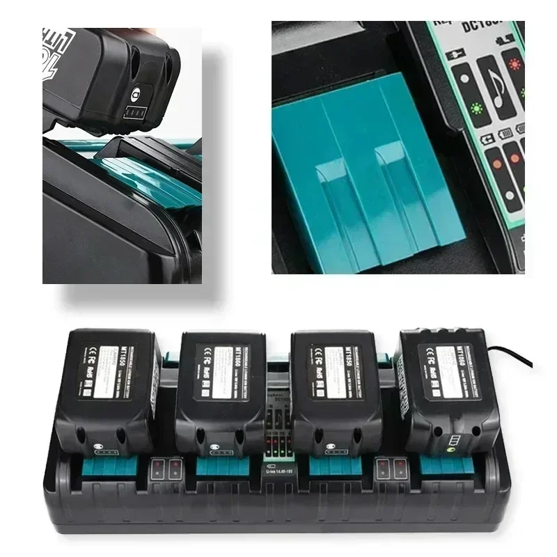 Makita Original DC18RC Dual Port Charger - 3A Fast Charging Speed for 14.4V-18V Li-ion Batteries BL1415 BL1850 BL1840 BL1860
