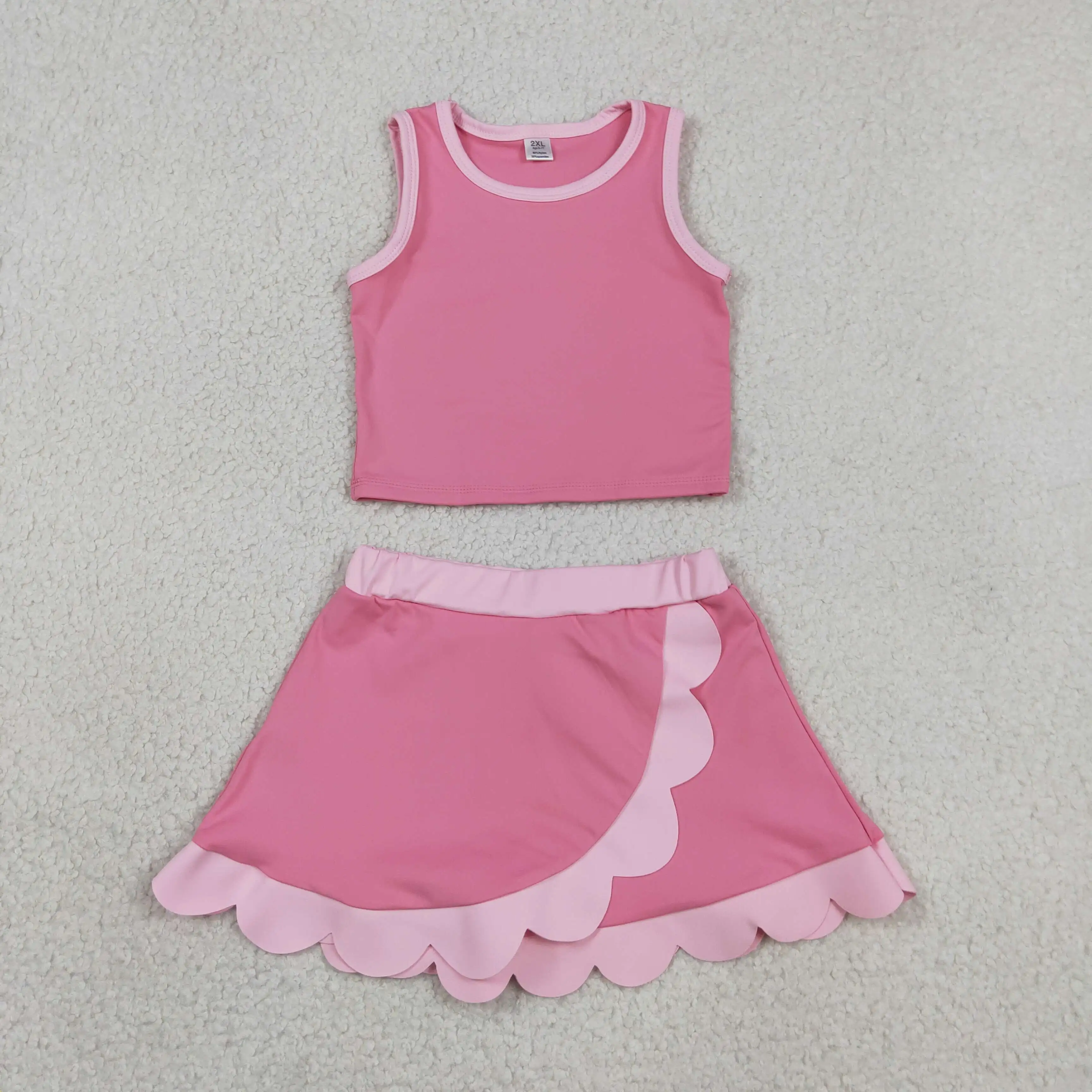 卸売ベビーガールヨガアクティブピンク服幼児用シャツフリルスカ - Baby Yoga Clothing のレビューと価格
