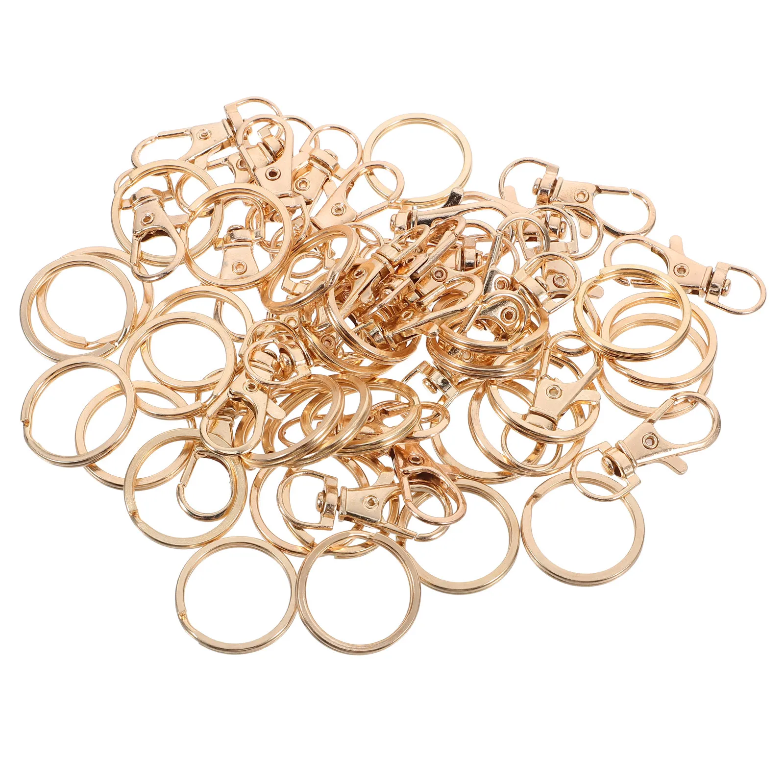 60Pcs Dog Tag Key Ring Buckle Zinc Alloy Metal Keychain DIY Craft Accessory for Keys Cards Pet Id Tags Creative Keyring