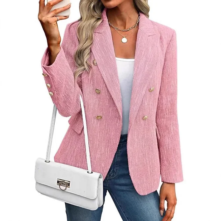 Spring Autumn Lapel Design Blazer Women New Buttons Slim Fit Jacket Long Sleeve Basic Blazer Office Ladies Coats Clothing