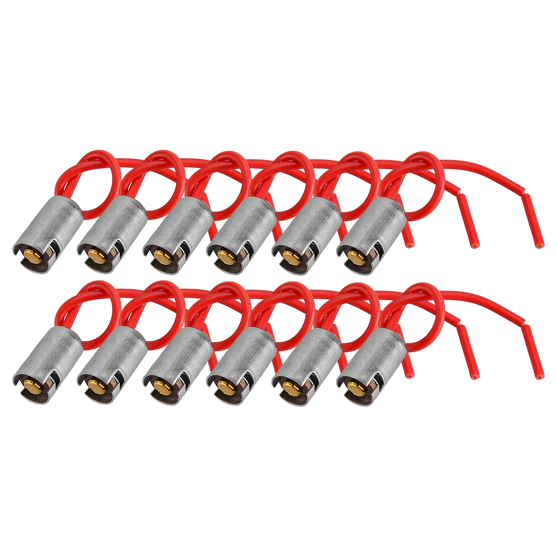 

10Pcs BA9S Universal Car Auto Truck SUV Light Bulb Sockets Holders Bases Connectors With Wire Red