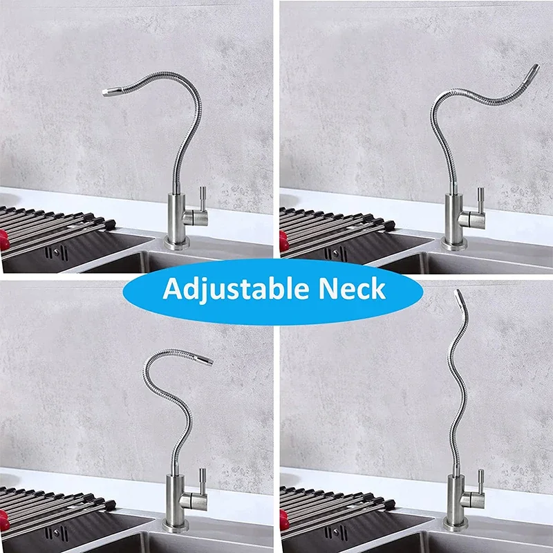 1/4 Inch Universal Gooseneck Water Purifier Faucet Flexible Tube Reverse Osmosis Drinking Water Filter Faucet For Kitchen Bar