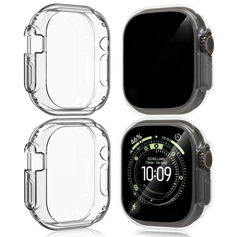 4PCS Soft TPU Case for Apple Watch Ultra 3 2 49mm Screen Protector Anti-Scratch Shockproof Shell Protective Cover Series Ultra