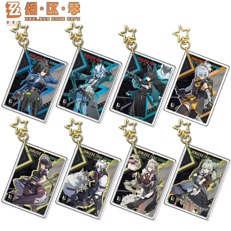 Zenless Zone Zero Anby Demara Nekomiya Mana Nicole  Cosplay Card Series Star Button Keychain Pendant Interlayer Cartoon