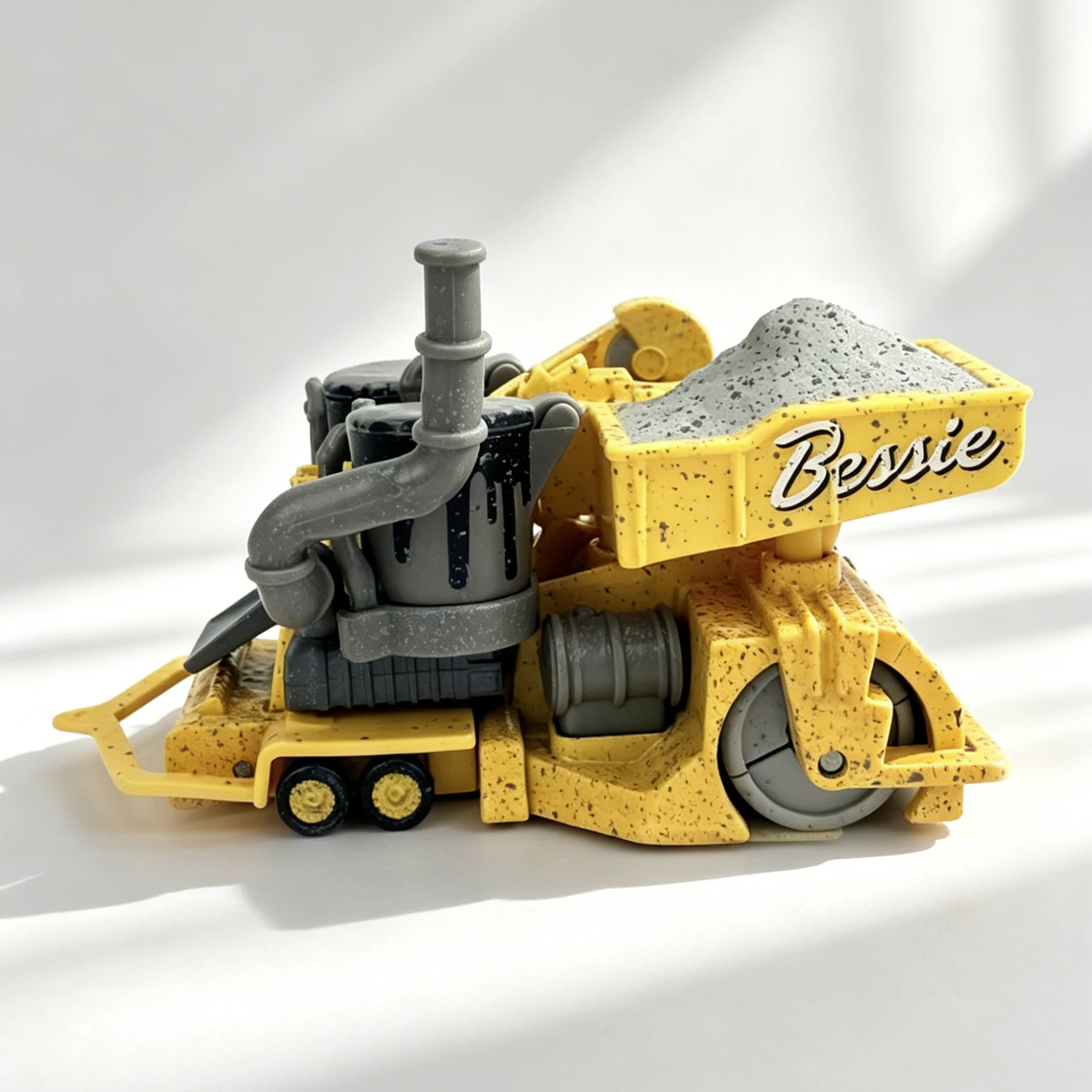 1:55 Scale Bessie Road Paving Roller Alloy Model Car Diecast Vehicle Toy for Kids Collection Gift