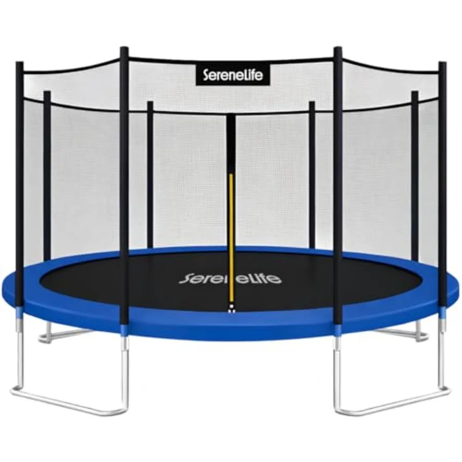 

Outdoor 12FT Trampoline with Enclosure Net Ladder and Anti-Rust Coating - Heavy Duty Recreational Trampoline for and