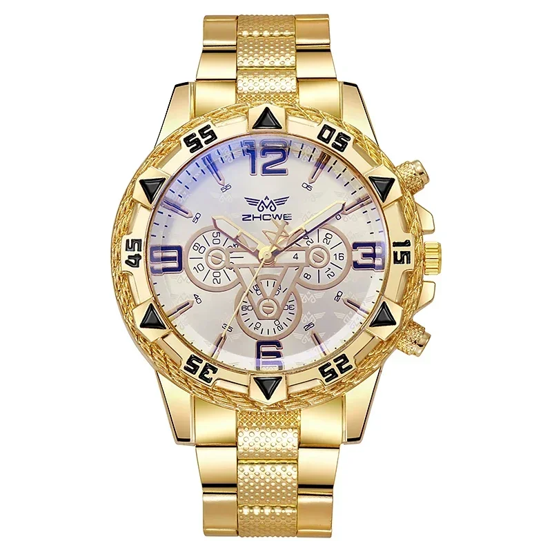 Blue-Light Glass Men Quartz Watches Big Dial Casual Wristwatch for man gifts Luxury Business Men's Watch Stainless Steel Strap