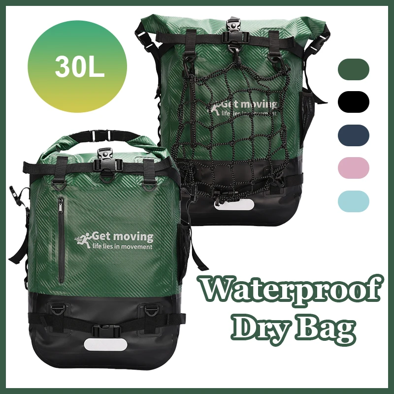 30L Waterproof Backpack Dry Bag Beach Backpack Rafting Surfing Diving Bags Large Capacity Dry Wet Separation Storage Bag