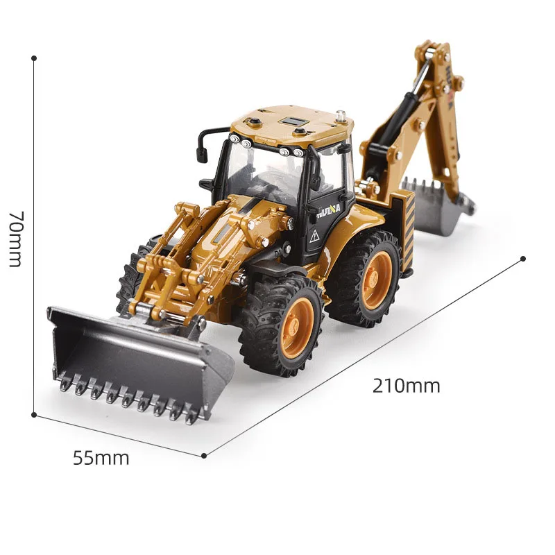 HuiNa 1704 1:50 Static Diecast Full Alloy Excavator Simulation Vehicle Car Bulldozer Wheel Loader Collectables Children Toys