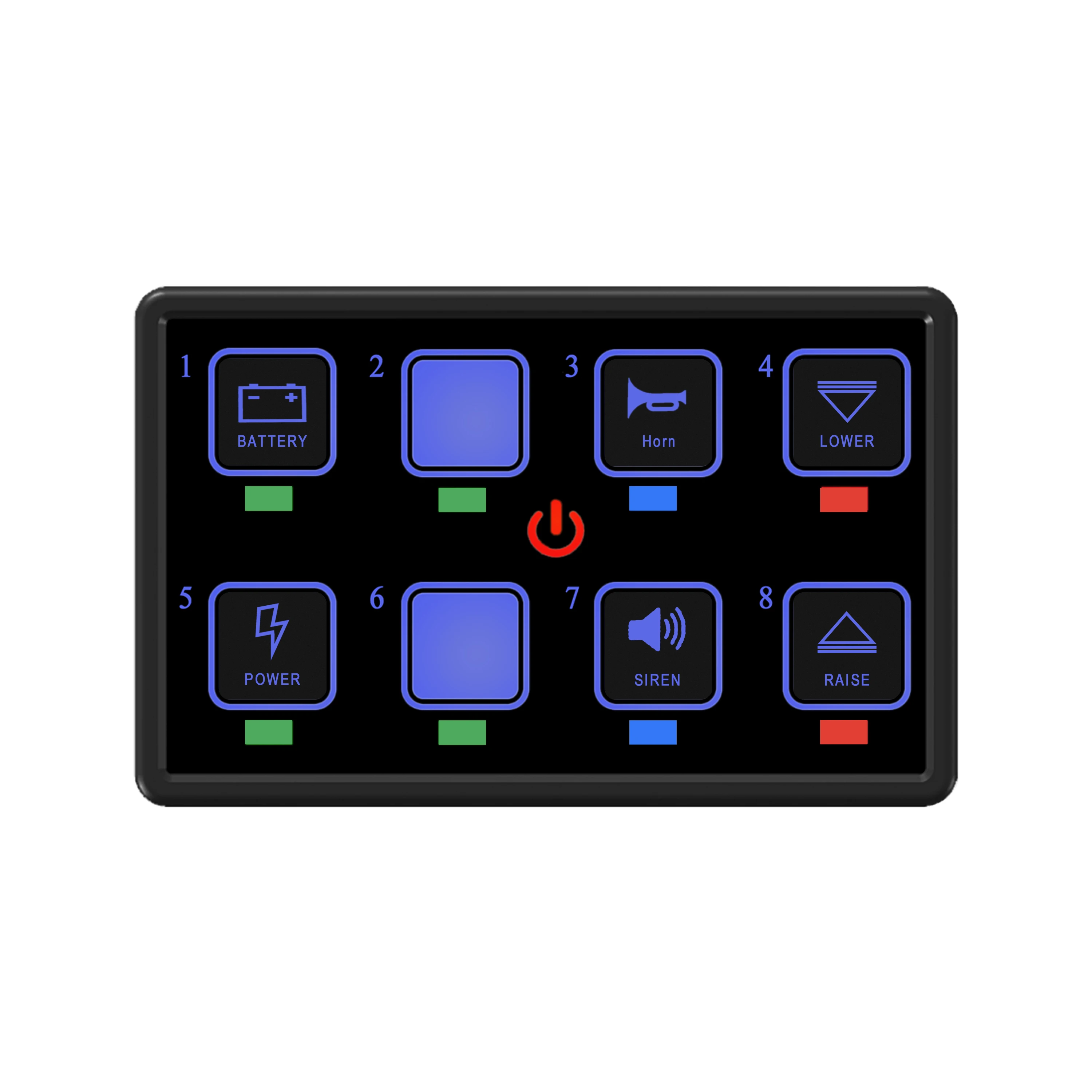 8 Gang Bluetooth Switch Touch Panel 12V 24V Power Control Box Automatic Dimming Blue Led Light Screen Boat ATV Caravan Universal