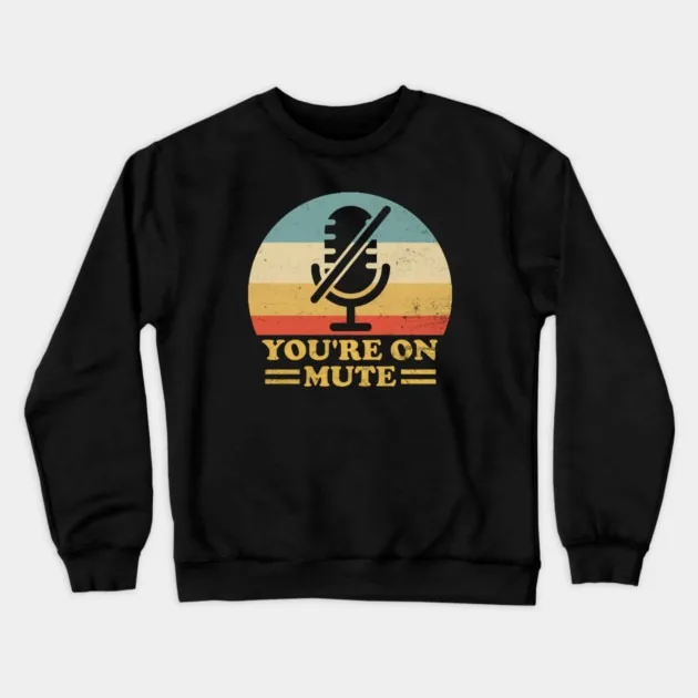 

Autumn and Winter Style Retro - Mute Humor Sweatshirt, "Vintage - Toned Mute Mic" Graphic for A Trendy Look