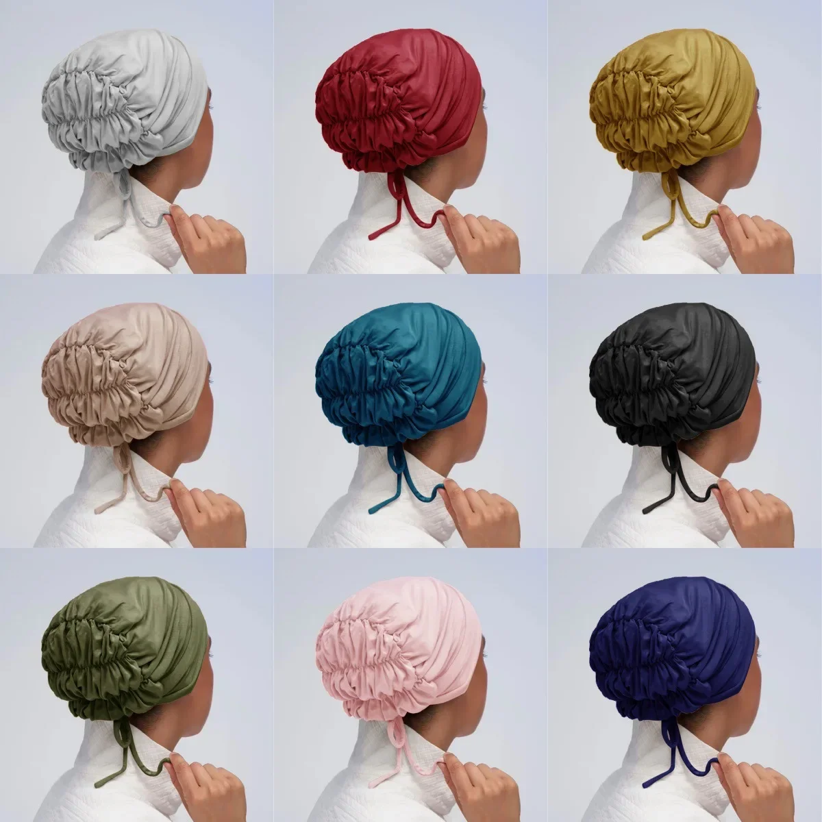 Modal Jersey Elastic Women Muslim Hijab Inner Hat Lace-Up Cap Headscarf Turban Pleated Underscarf Bonnet Beanies Turbante Mujer