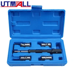 5pcs Diesel Injector Seat Cutter Cleaner Diesel Injector Set with Flat Reamer Angled Reamer Hex Key Fit for Mercedes-Benz