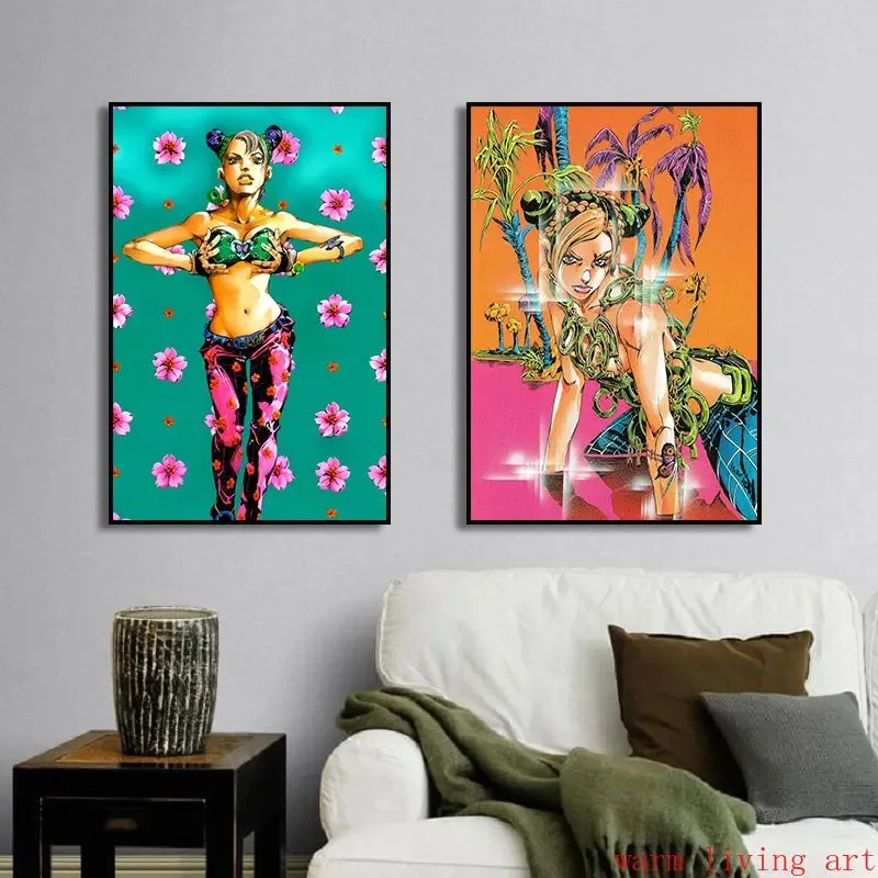Classic Anime Poster JoJo\'s Bizarre Adventure JOJO Poster Illustration Wall Art Room Canvas Painting Print Gift home Decoration