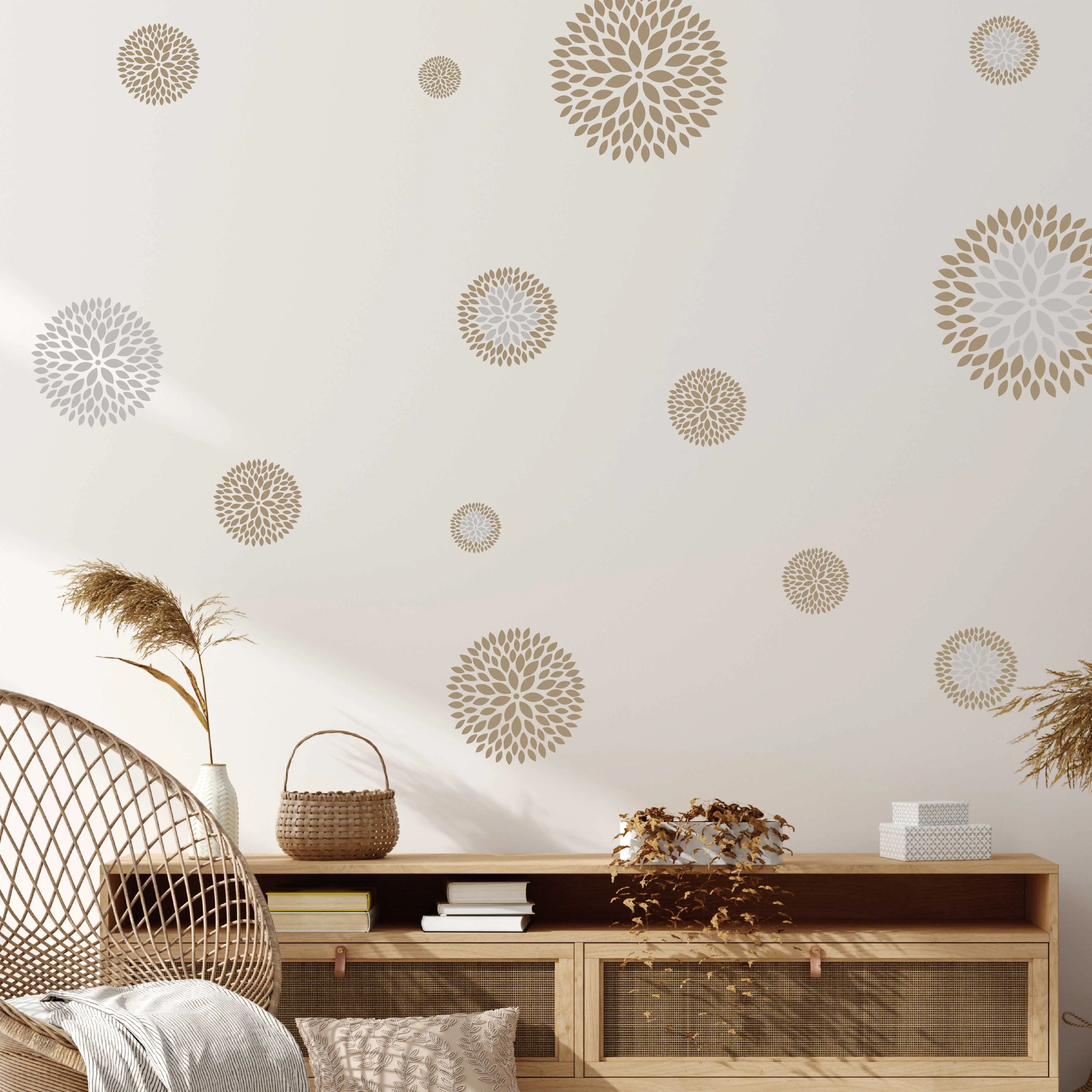 3d Big hydrangea flower wall sticker home decoration self adhesive flower wall mural decal