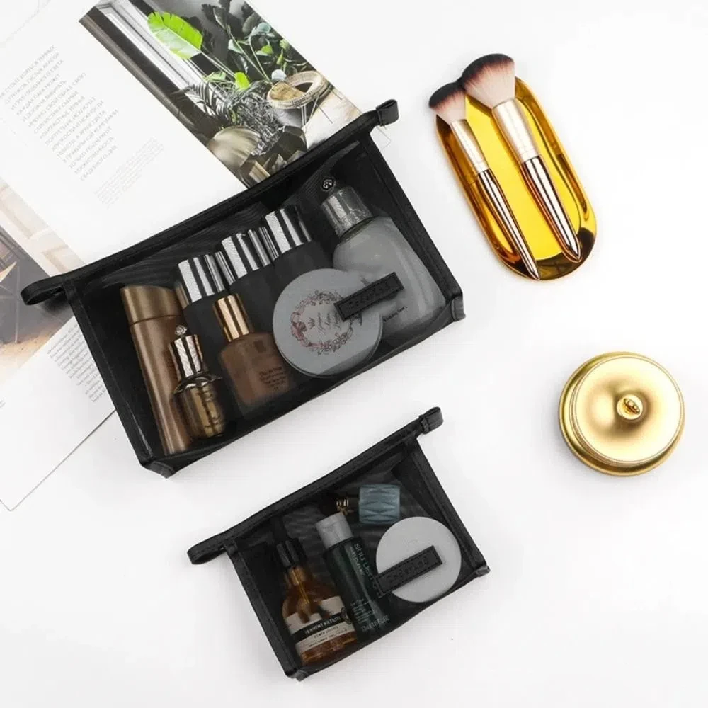 

Повседневная сетчатая косметичка на молнии, большая прозрачная сумка-органайзер для косметики, пенал, сумка для хранения туалетных принадлежностей, для улицы