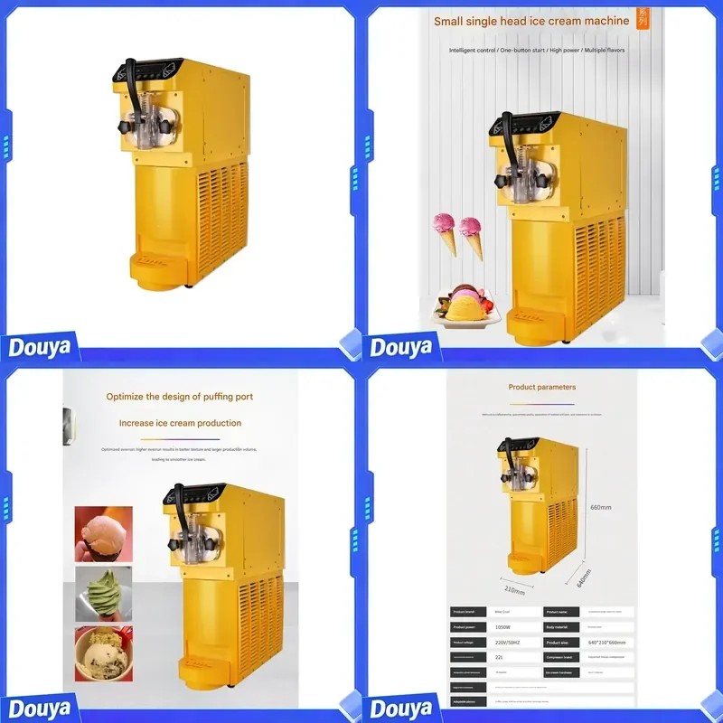 Commercial Fully Automatic Countertop Soft Ice Cream Machine for Street Vendors and Night Markets Single-head Ice Cream