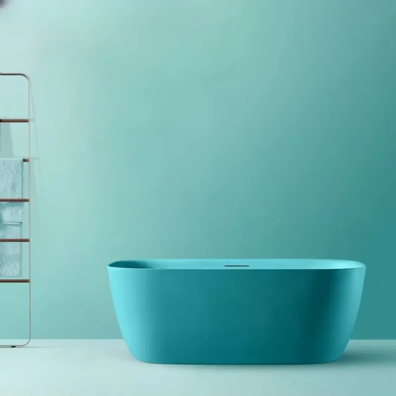 

Modern Bath Tub for Adults Spa Soaking Bathtub Indoor Freestanding for Hotels Artificial Stone Solid Surface