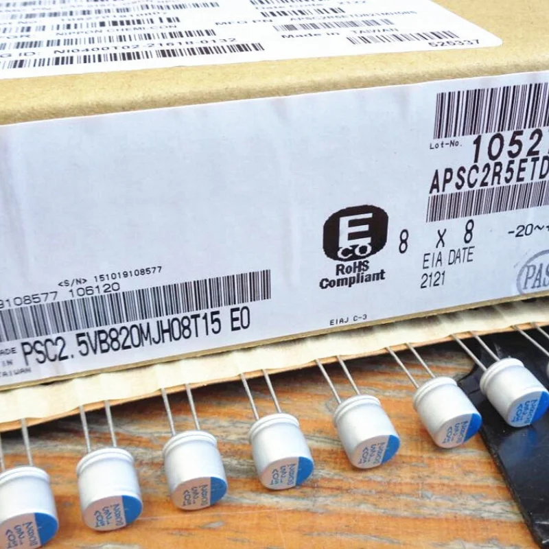 10-100PCS Original 820UF 2.5V Japanese PSC Solid State Motherboard Graphics Card Capacitor 2.5V 820UF 8X8MM