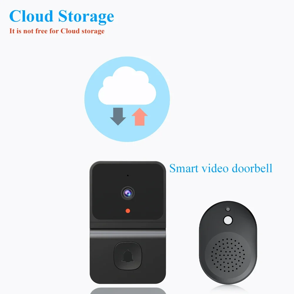 Sonnette électronique sans fil Z30, sonnette vidéo intelligente, interphone visuel numérique, sonnette de porte Wi-Fi, sonnette de porte, caméra de sécurité à domicile