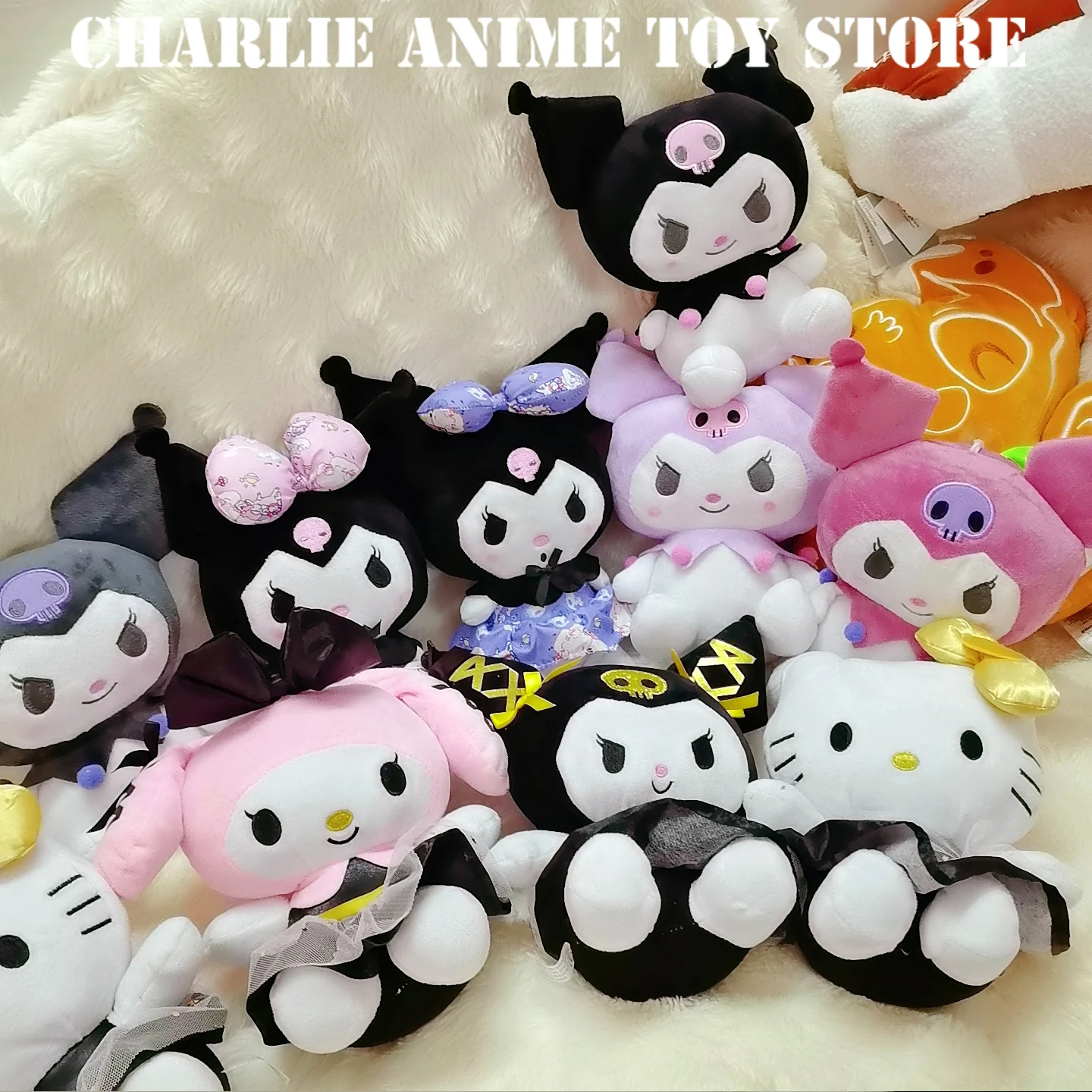 

20 см Sanrio Kuromi плюшевая игрушка Cinnamoroll Melody мягкая кукла удобная и мягкая плюшевая игрушка День святого Валентина детский подарок на день рождения