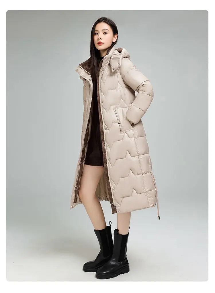 Female Long Down cotton Jacket 2026 Autumn Winter New Fashion Thicken Hooded Coat Women's Windproof Puffer Long Parka Overcoat