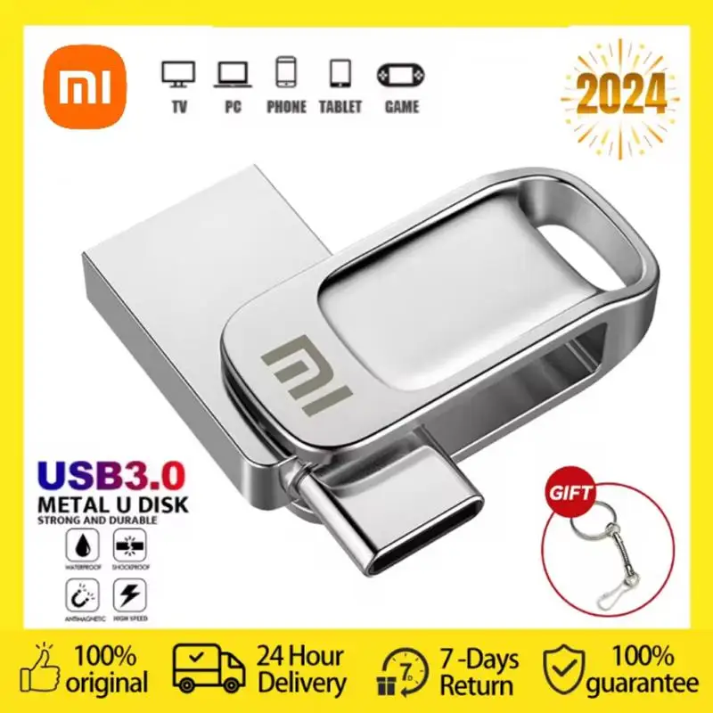 Xiaomi-unidad Flash de Metal de alta velocidad, disco U de 2TB, 3,0, 1TB, portátil, SSD, adaptador de TYPE-C