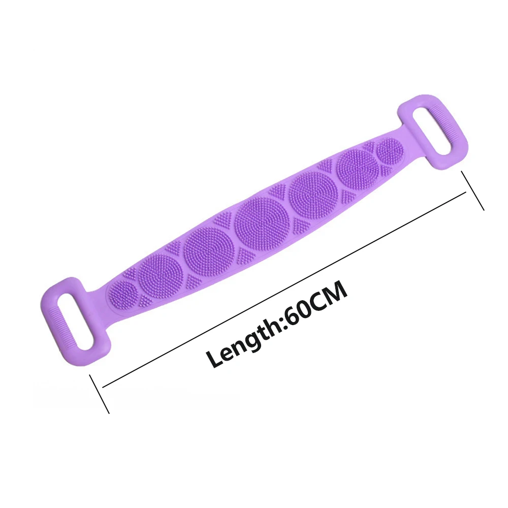 Spazzola per la schiena in Silicone spazzola da bagno morbida luffa asciugamano per doccia cintura da bagno massaggio esfoliante per il corpo cinghia per la pulizia del corpo strumenti per il bagno